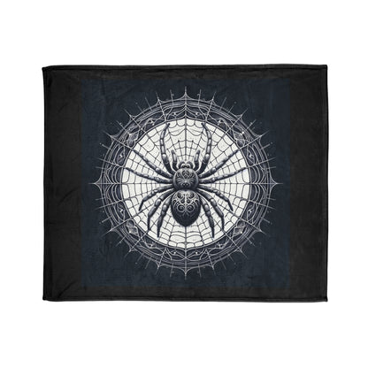 Spider - Black / White Soft Polyester Blanket