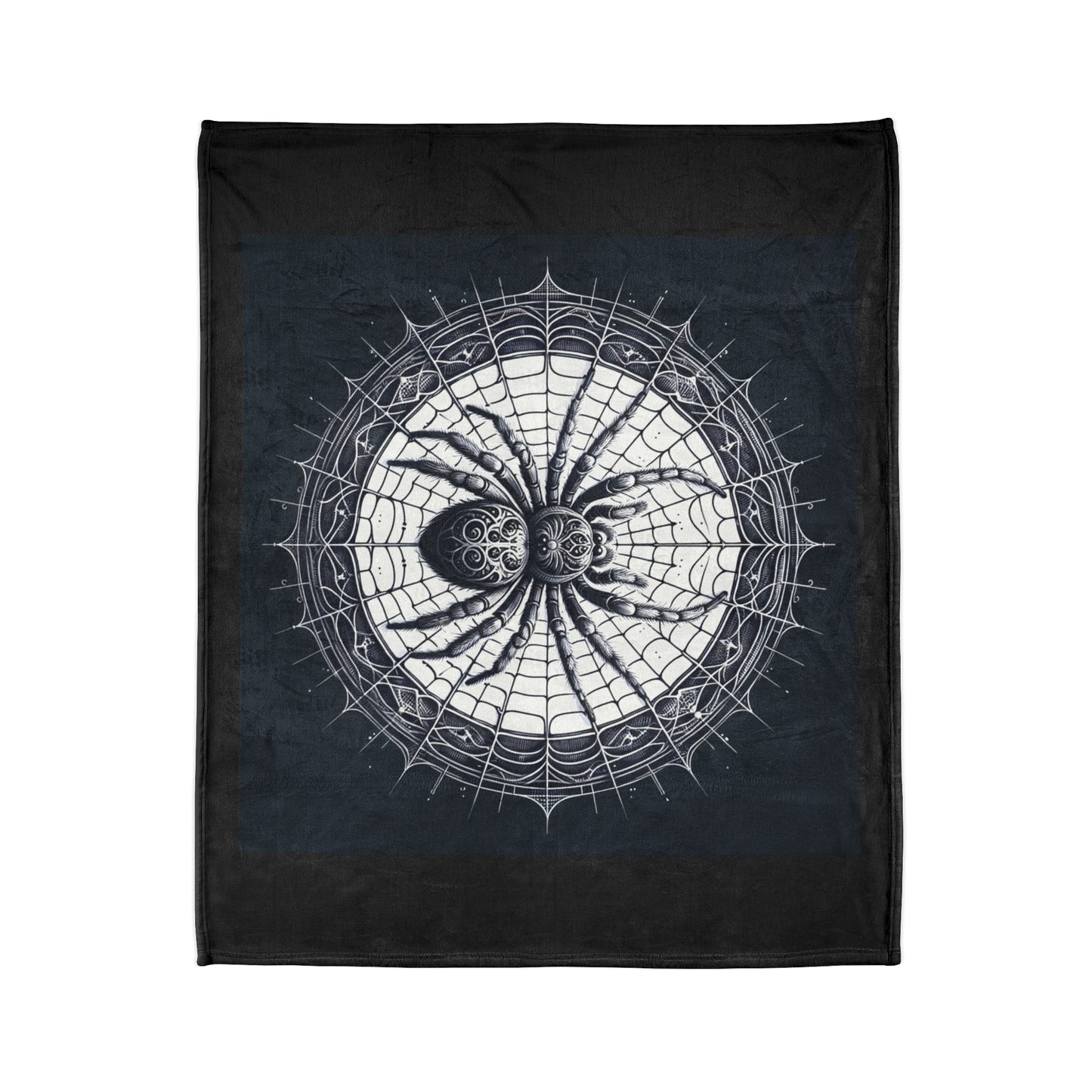 Spider - Black / White Soft Polyester Blanket