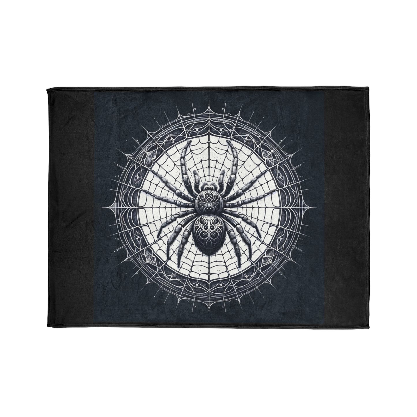 Spider - Black / White Soft Polyester Blanket