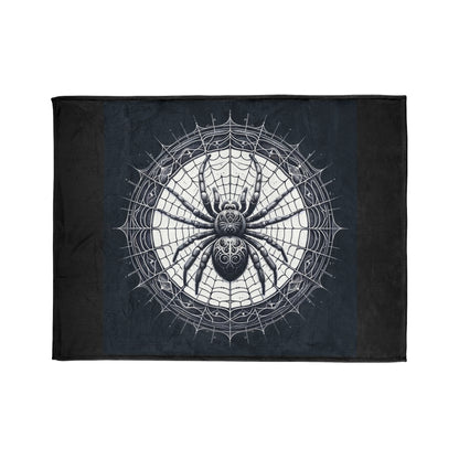 Spider - Black / White Soft Polyester Blanket