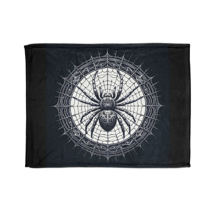 Spider - Black / White Soft Polyester Blanket