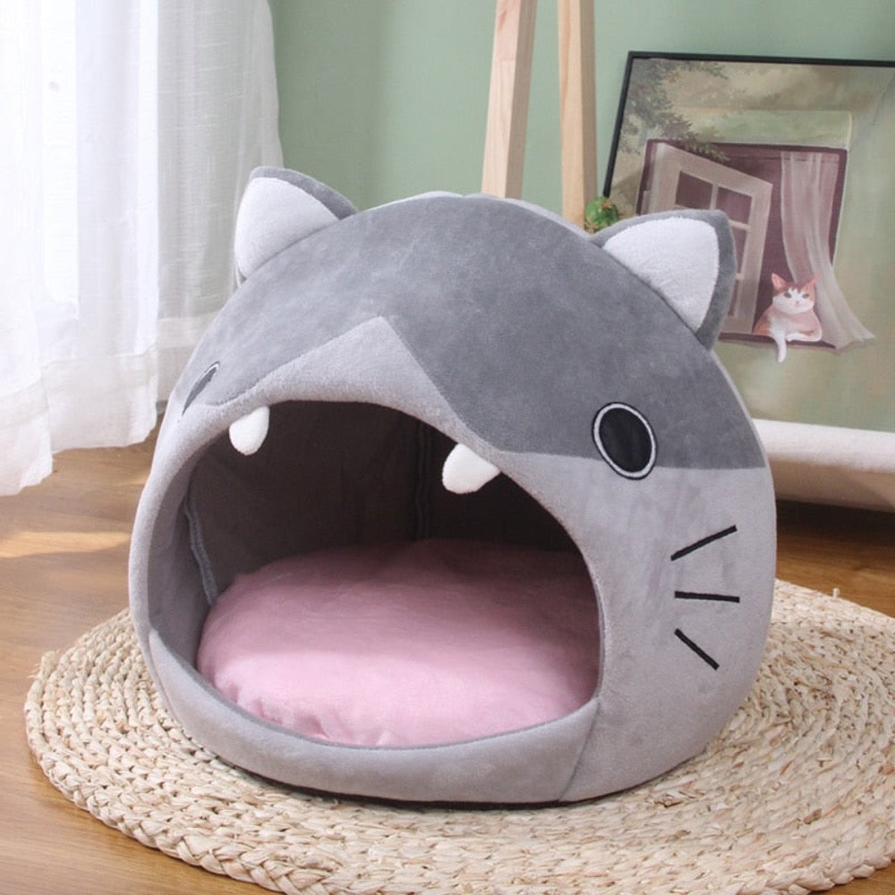 Cat Cartoon Cozy Bed House